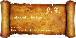 Jakubek Herbert névjegykártya
